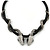 Crystal Double Snake With Black Leather Cord Necklace/46cm Long/ 8cm Ext - view 5