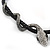 Crystal Double Snake With Black Leather Cord Necklace/46cm Long/ 8cm Ext - view 6