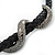 Crystal Double Snake With Black Leather Cord Necklace/46cm Long/ 8cm Ext - view 8