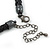 Crystal Double Snake With Black Leather Cord Necklace/46cm Long/ 8cm Ext - view 9
