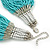 Chunky Turquoise & Transparent Coloured Glass Bead Bib Necklace In Silver Plating - 52cm Length/ 9cm Extension - view 5