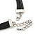 Multistrand Oval Link Black Leather Cord Necklace - 42cm Length/ 6cm Extender - view 5