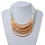 Multistrand Gold Tone Bars White Cotton Cord Necklace - 38cm Length - view 3