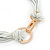 Multistrand Gold Tone Bars White Cotton Cord Necklace - 38cm Length - view 7