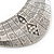 Ethnic Etched Bib Style Necklace In Silver Tone - 38cm Length/ 8cm Extension - view 8