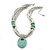 Ethnic Turquoise Stone Snake Chain Necklace In Silver Tone - 44cm Length/ 6cm Extension - view 8