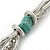 Ethnic Turquoise Stone Snake Chain Necklace In Silver Tone - 44cm Length/ 6cm Extension - view 5