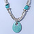 Ethnic Turquoise Stone Snake Chain Necklace In Silver Tone - 44cm Length/ 6cm Extension - view 10