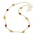 Long Stylish Brown Enamel Flower Necklace In Gold Plating - 104cm Length/ 5cm Extension - view 5