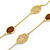 Long Stylish Brown Enamel Flower Necklace In Gold Plating - 104cm Length/ 5cm Extension - view 2