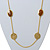 Long Stylish Brown Enamel Flower Necklace In Gold Plating - 104cm Length/ 5cm Extension - view 8