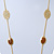 Long Stylish Brown Enamel Flower Necklace In Gold Plating - 104cm Length/ 5cm Extension - view 9