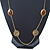 Long Stylish Brown Enamel Flower Necklace In Gold Plating - 104cm Length/ 5cm Extension - view 6