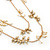 2 Strand White Glass & Gold Acrylic Bead Long Necklace In Gold Plating - 90cm Length/ 6cm Extension - view 2