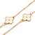 Long Stylish White Enamel Flower Necklace In Gold Plating - 132cm Length - view 3