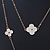 Long Stylish White Enamel Flower Necklace In Gold Plating - 132cm Length - view 6