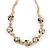 Long Metal Ball On Beige Silk Cord Necklace - 72cm Length/ 7cm Extension - view 10