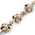 Long Metal Ball On Beige Silk Cord Necklace - 72cm Length/ 7cm Extension - view 2