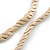 Long Metal Ball On Beige Silk Cord Necklace - 72cm Length/ 7cm Extension - view 4