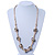 Long Metal Ball On Beige Silk Cord Necklace - 72cm Length/ 7cm Extension - view 3