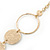 Long Hammered Coin & Circle Necklace In Gold Plating - 100cm Length/ 8cm Extension - view 4