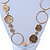 Long Hammered Coin & Circle Necklace In Gold Plating - 100cm Length/ 8cm Extension - view 6