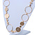 Long Hammered Coin & Circle Necklace In Gold Plating - 100cm Length/ 8cm Extension - view 8
