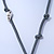 Long Grey Leather Cord Necklace With Contemporary Heart Pendant In Rhodium Plating - 80cm Length - view 10