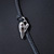 Long Grey Leather Cord Necklace With Contemporary Heart Pendant In Rhodium Plating - 80cm Length - view 9