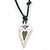 Long Grey Leather Cord Necklace With Contemporary Heart Pendant In Rhodium Plating - 80cm Length - view 2