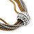 Two Tone Mesh Chain With Crystal Ring Necklace - 36cm Length/ 6cm Extension - view 6