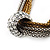 Two Tone Mesh Chain With Crystal Ring Necklace - 36cm Length/ 6cm Extension - view 7