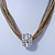 Two Tone Mesh Chain With Crystal Ring Necklace - 36cm Length/ 6cm Extension - view 3