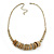 Contemporary Wood, Diamante Metal Rings Bead Necklace In Gold Plating - 42cm Length/ 7cm Extension - view 4