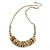 Contemporary Wood, Diamante Metal Rings Bead Necklace In Gold Plating - 42cm Length/ 7cm Extension - view 6