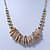 Contemporary Wood, Diamante Metal Rings Bead Necklace In Gold Plating - 42cm Length/ 7cm Extension - view 2
