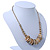 Contemporary Wood, Diamante Metal Rings Bead Necklace In Gold Plating - 42cm Length/ 7cm Extension - view 3