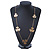 Long Gold Plated Textured 'Trefoil' Necklace - 100cm Length/ 6cm Extension