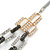 Silver/ Gold/ Black Tone Diamante Square Link Mesh Chain Necklace - 52cm Length/ 7cm Extension - view 4