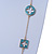 Long Stylish Round & SquareTeal Enamel Station Necklace In Gold Plating - 94cm Length/ 8cm Extension - view 9