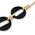 Long Open Round Black Resin Bead Necklace In Gold Plating - 70cm Length/ 6cm Extension - view 5