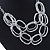 Chunky Hammered Link, Layered Necklace In Light Silver Tone - 42cm Length/ 7cm Extension - view 5