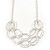 Chunky Hammered Link, Layered Necklace In Light Silver Tone - 42cm Length/ 7cm Extension - view 2