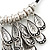 Ethnic Metal 'Leaf' Bib Style Necklace With Black Leather Cord In Antique Silver Tone - 38cm Length/ 5cm Extension - view 11