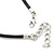 Ethnic Metal 'Leaf' Bib Style Necklace With Black Leather Cord In Antique Silver Tone - 38cm Length/ 5cm Extension - view 12