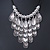 Ethnic Metal 'Leaf' Bib Style Necklace With Black Leather Cord In Antique Silver Tone - 38cm Length/ 5cm Extension - view 6