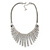 Vintage Inspired Crystal Bars Bib Style Necklace In Antique Silver Finish - 40cm Length/ 7cm Extension - view 9
