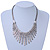 Vintage Inspired Crystal Bars Bib Style Necklace In Antique Silver Finish - 40cm Length/ 7cm Extension - view 5