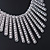 Vintage Inspired Crystal Bars Bib Style Necklace In Antique Silver Finish - 40cm Length/ 7cm Extension - view 3