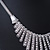 Vintage Inspired Crystal Bars Bib Style Necklace In Antique Silver Finish - 40cm Length/ 7cm Extension - view 4